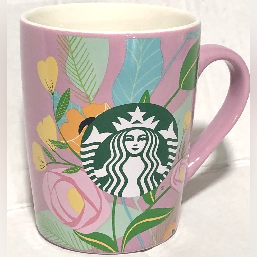 Starbucks Pink Floral Logo Ceramic Mug